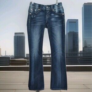 Miss Me Bootcut women's jeans, size 26, embellished, JE5620B2L, medium wash blue